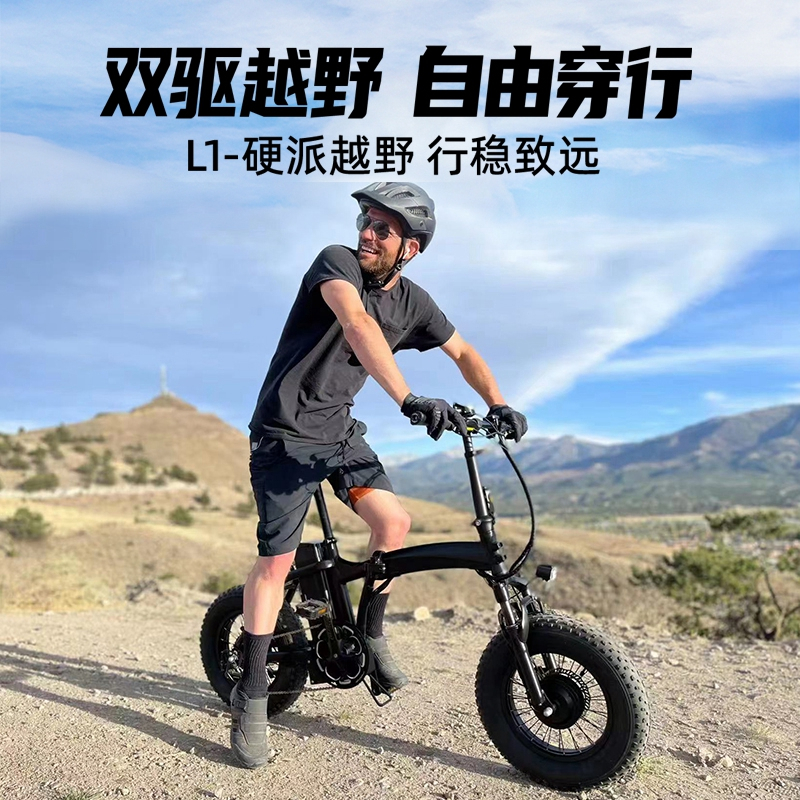 24年款 L1 FATV 台灣歐尚訂製款現貨 強力推薦有如爬山虎前後輪驅動700W折疊電動輔助腳踏車、全地形越野代步