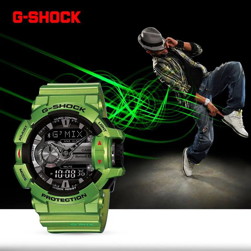 二手 Casio卡西歐g-shock 藍芽 GBA-400-3B超跑 金屬綠  智能手錶