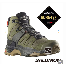 【SALOMON 法國】男X ULTRA4 GTX中筒登山鞋WIDE『深綠/炭黑/藻棕』417399 登山鞋 健行鞋 多