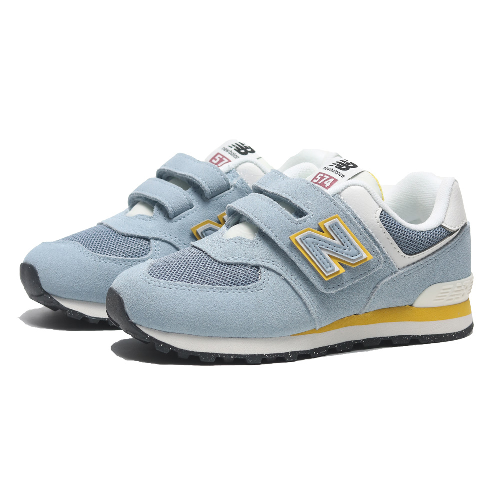 NEW BALANCE 童鞋 休閒鞋 NB 574 灰藍黃 黏帶 中童 PV574KB1