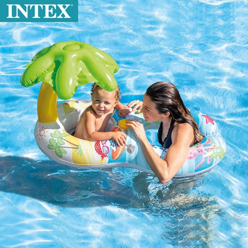 新品 可愛椰子樹造型 NTEX坐圈躺椅 兒童游泳圈寶寶坐圈嬰兒趴圈 兒童夏天玩水/游泳 送禮