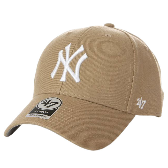 【'47 Brand】MLB YANKEES RAISED BASIC MVP CAP 紐約洋基 挺版 棒球帽 卡其x白