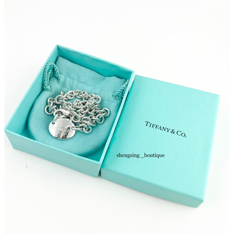 [二手正品]TIFFANY&Co. 925純銀 RTT橢圓軍牌項鍊