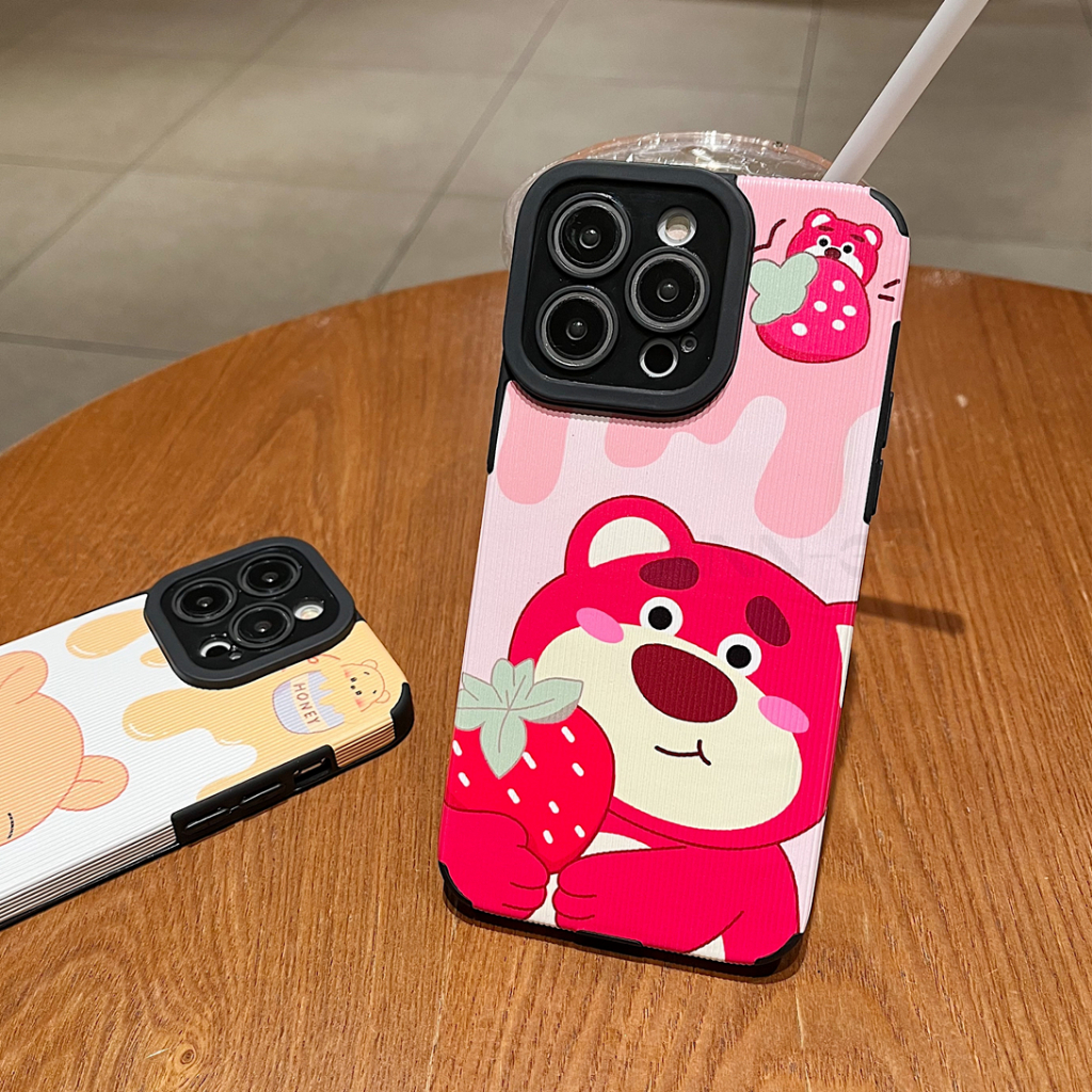 熊抱哥 草莓熊 防摔殼 適用於iPhone 15 14 13 12 11 Pro Max XR Xs i7 8p 手機殼