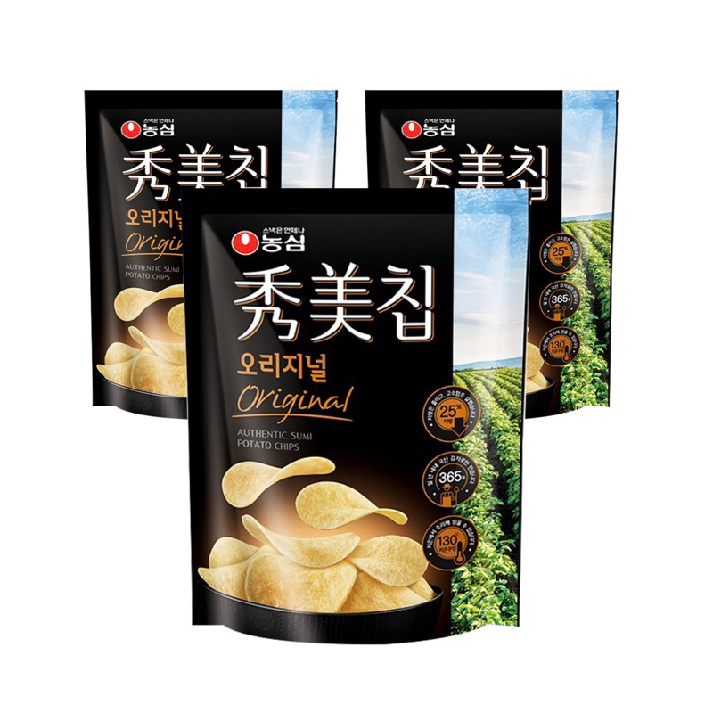 ᴘᴀɴᴅᴀ sʜᴏᴘ. Nongshim 農心 秀美原味洋芋片 85g*3包追劇必備 韓國熱賣 韓國原裝進口