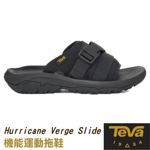 【美國 TEVA】女款 可調式機能運動拖鞋 Hurricane Verge Slide.海灘鞋_黑_1136210