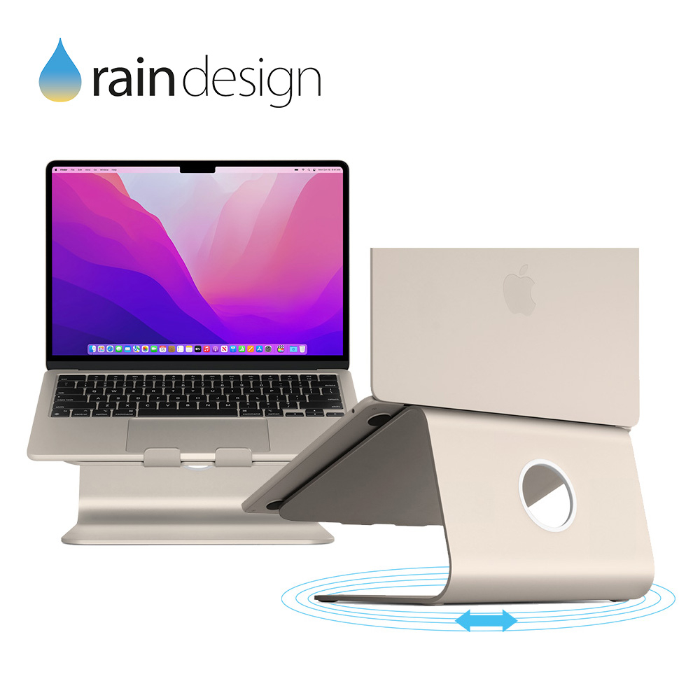 【Rain Design】 mStand360 MacBook 旋轉式鋁質筆電散熱架-星亮銀