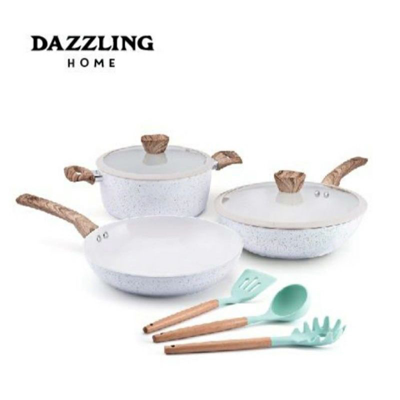 【DAZZLING HOME】 限量😍名媛貴婦品牌 陶瓷不沾鍋具8件組