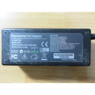 M.液晶LCD/筆記型電腦電源變壓器-19V 3.42A 外約3.0內約1.5mm 適用 宏碁 華碩 HP 直購價180