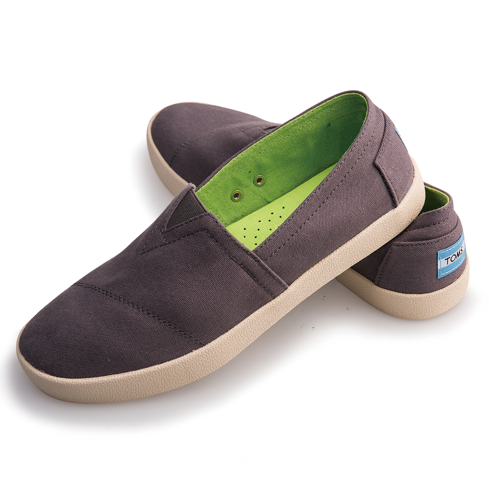 TOMS 男 灰色 經典 素面 Avalon Sneaker Canvas 舒適 休閒鞋 平底鞋 懶人鞋 樂福鞋 一腳蹬