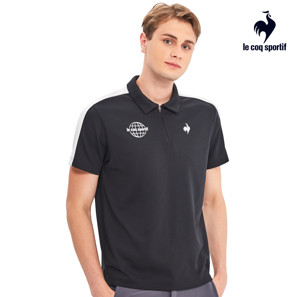 【LE COQ SPORTIF 法國公雞】S.Café®環保科技咖啡™紗短袖POLO衫-男款-黑色-LWR21645