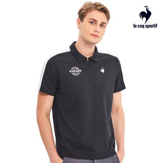 【LE COQ SPORTIF 法國公雞】S.Café®環保科技咖啡™紗短袖POLO衫-男款-黑色-LWR21645