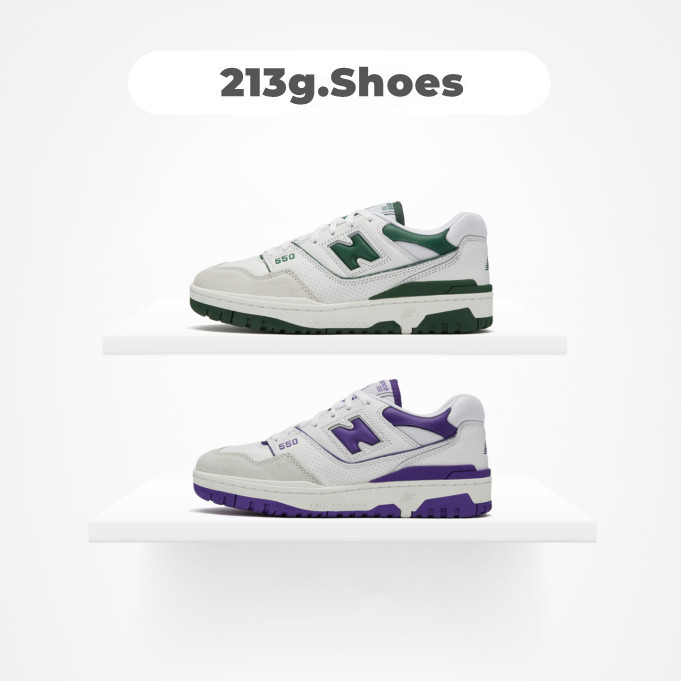 【𝟐𝟏𝟑𝐠】New Balance 550 綠色 白綠 白紫 NB550 復古 籃球鞋 休閒鞋  BB550WT1/R1