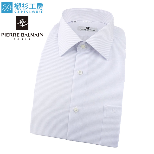 皮爾帕門pb白色細條紋、吸濕排汗特殊材質、暢銷長袖襯衫68162-01 -襯衫工房