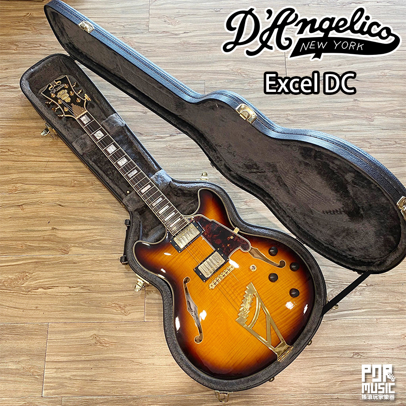 【搖滾玩家樂器】可分期 全新免運公司貨 送吉他硬盒 調音器 D'Angelico EXCEL DC 電吉他 半空心