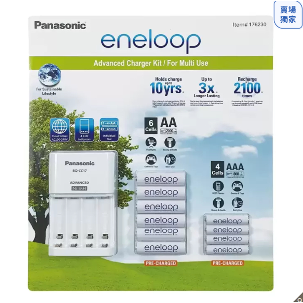 176230 Panasonic Eneloop 充電器含電池組【好市多代購】