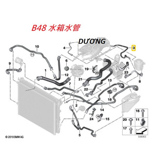 BMW 520 530 730 水箱副水桶G30 G31 G32 G11 G12 B48 水管17128602600