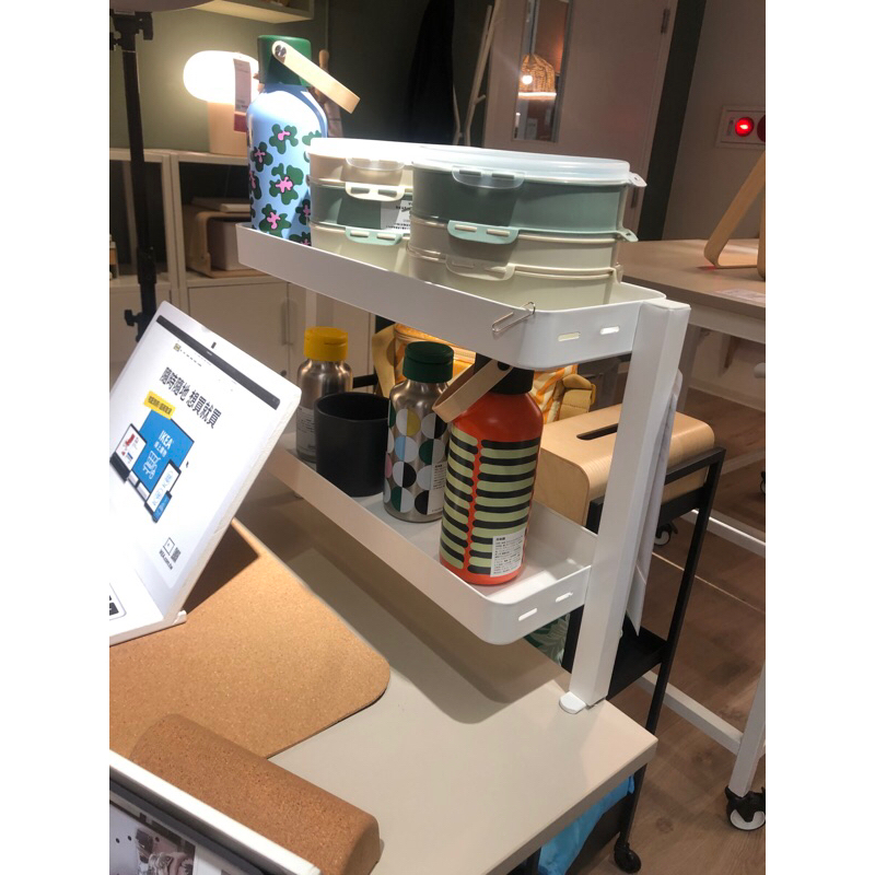 IKEA VATTENKAR 桌面層架 49*36*15公分, 白色、黑色 桌面收納架