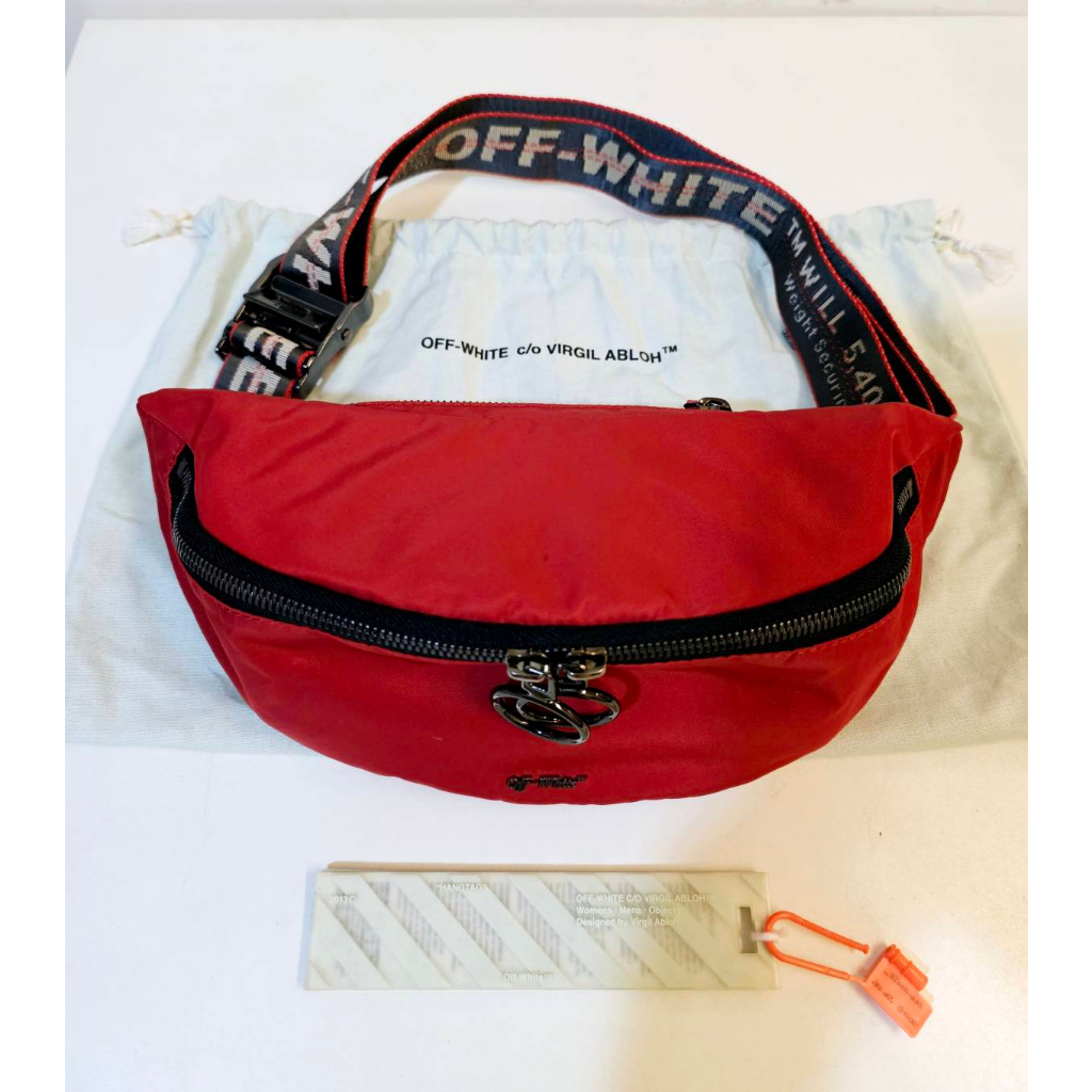 近全新【Off-White】Basic Fanny Pack red 斜背包 肩背包 紅色