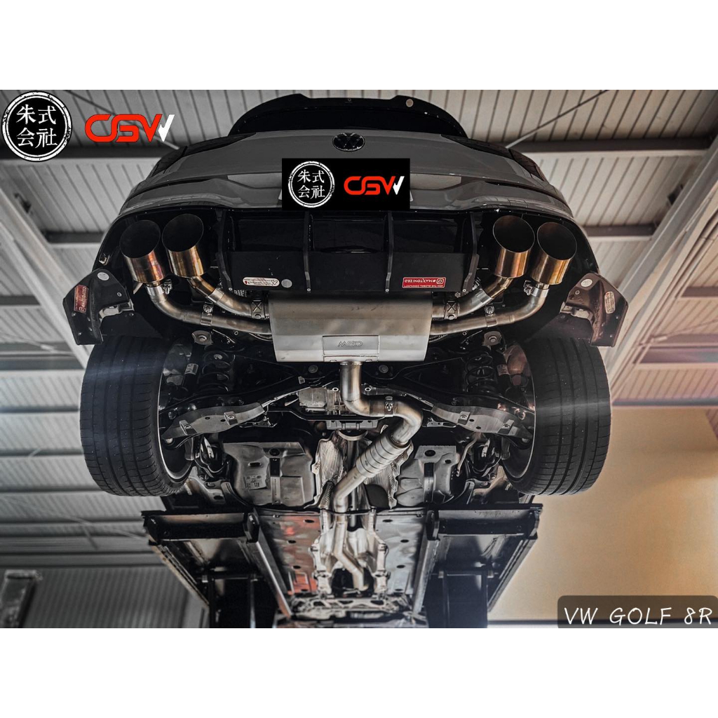 CRP成瑞國際 CGW EXHAUST VW GOLF 8R 不鏽鋼 鈦合金 雙閥門中尾段 排氣管 排氣系統 實體店家