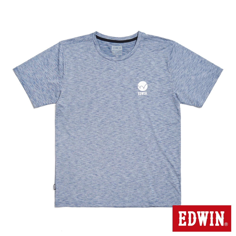 EDWIN 涼感系列 小LOGO圓領短袖T恤(灰藍色)-男款