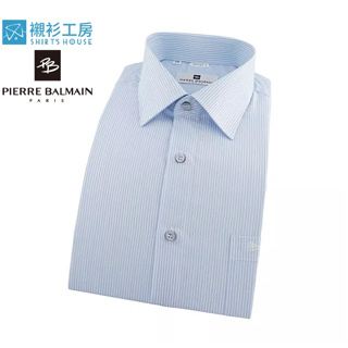 皮爾帕門pb天空藍細條紋、上班族、合身短袖襯衫65160-02-45-襯衫工房