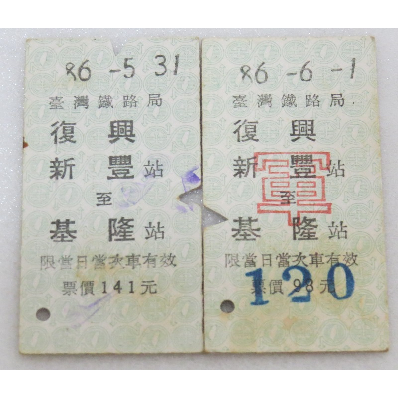 紀念火車票 名片式車票 硬式火車票 鐵路車票 復興號火車票 舊式火車票 台鐵火車票   硬票3