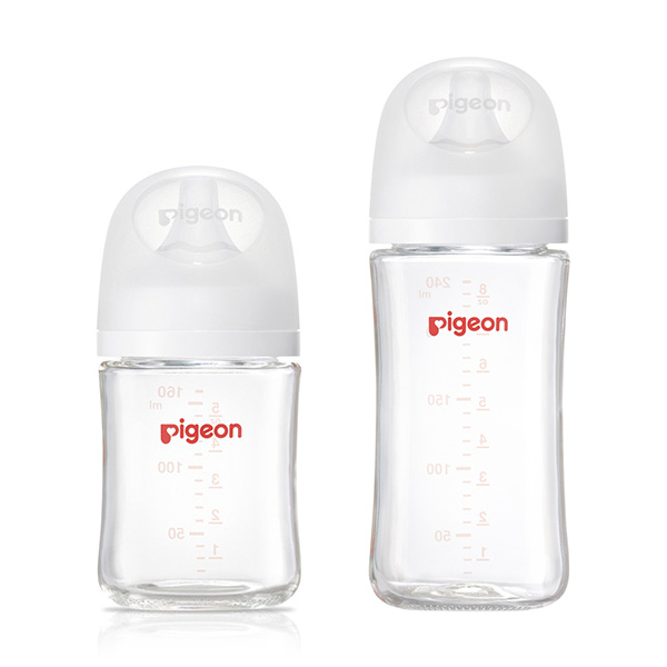 PIGEON 貝親 第三代母乳實感玻璃奶瓶160ml/240ml-純淨白【佳兒園婦幼館】