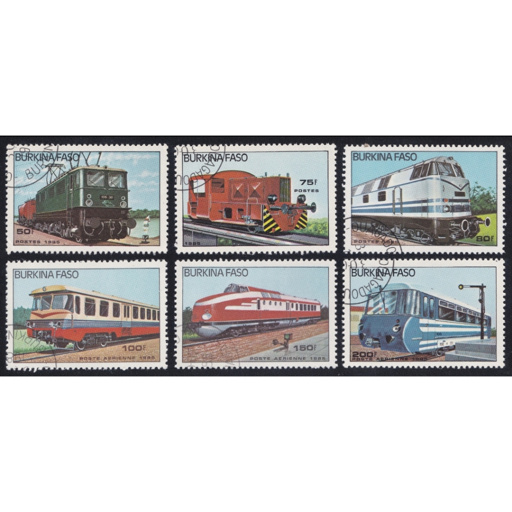⚜️銅臭味 1985年 布基納法索 鐵路火車郵票 (紙幣紙鈔紀念幣錢幣銀幣龍銀新票舊票古董老件台灣日本鐵道模型