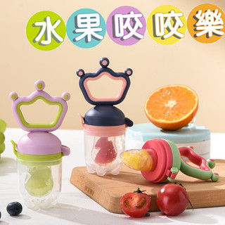 【臺灣現貨】水果蔬果咬咬樂 附收納盒 水果 咬咬樂 副食品 輔食 蔬果樂 旋轉推進咬咬訓練器 寶寶輔食工具