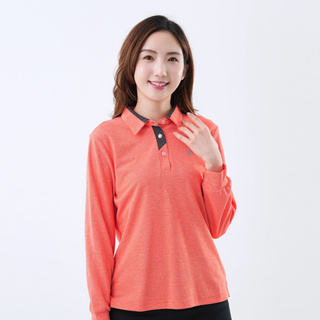 【遊遍天下】台灣現貨-MIT女款抗UV吸濕排汗機能POLO長衫 GL1036 / 桔色