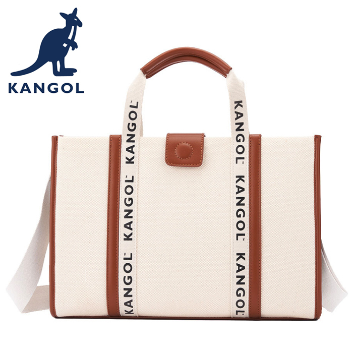 KANGOL 英國袋鼠 帆布包 手提包 側背包 斜背包 63258702 深卡其 黑色 A4文件可