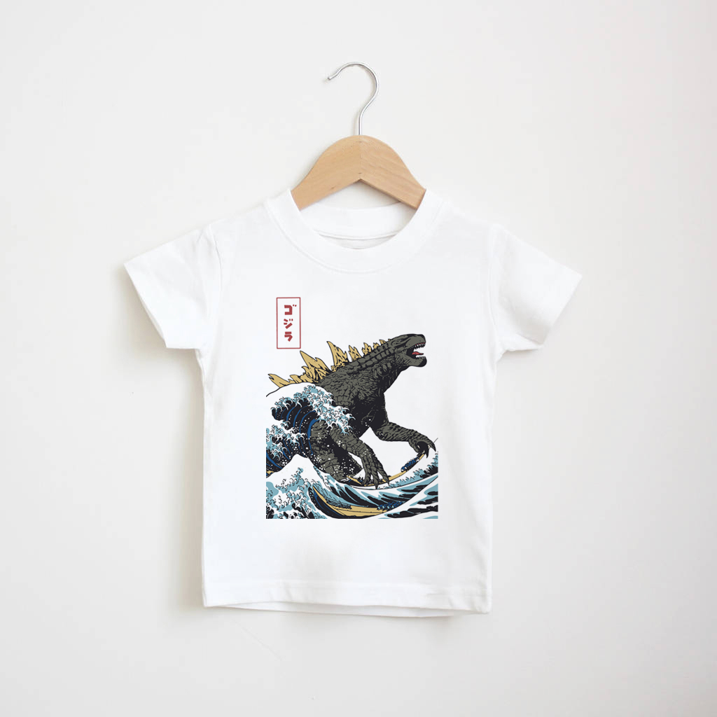 Godzilla Hokusai Monster 授權兒童短袖T恤 2色 (現貨) 怪獸哥吉拉服飾日本童裝嬰幼兒親子裝