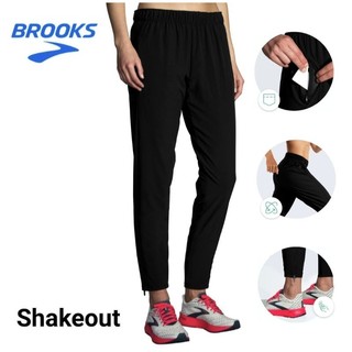 美國BROOKS女款 Shakeout 專業運動長褲 經典黑(221467001)