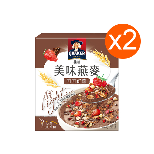 『限購四組』桂格美味大燕麥片-可可鮮莓 46.4g x 5包 x 2盒