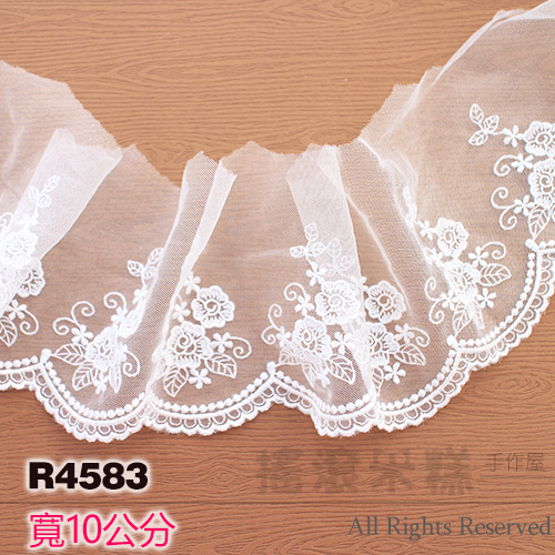 R4583-寬10公分 白色【一碼價】蕾絲/緞帶 diy 手作材料