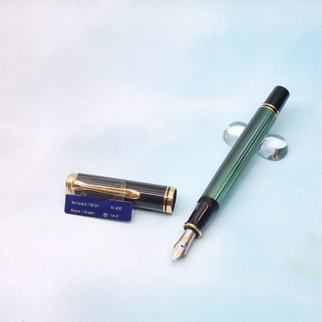 百利金 Pelikan M400【茉莉生活風格 14K金鋼筆（綠條金夾）活塞上墨鋼筆 Souveran