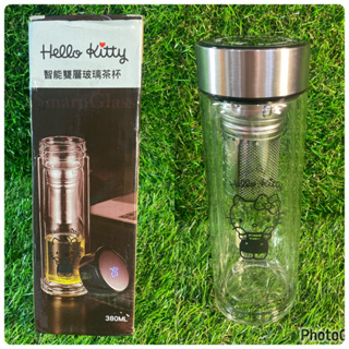 現貨 KITTY KT 智能測溫雙層玻璃茶杯 泡茶杯 玻璃杯