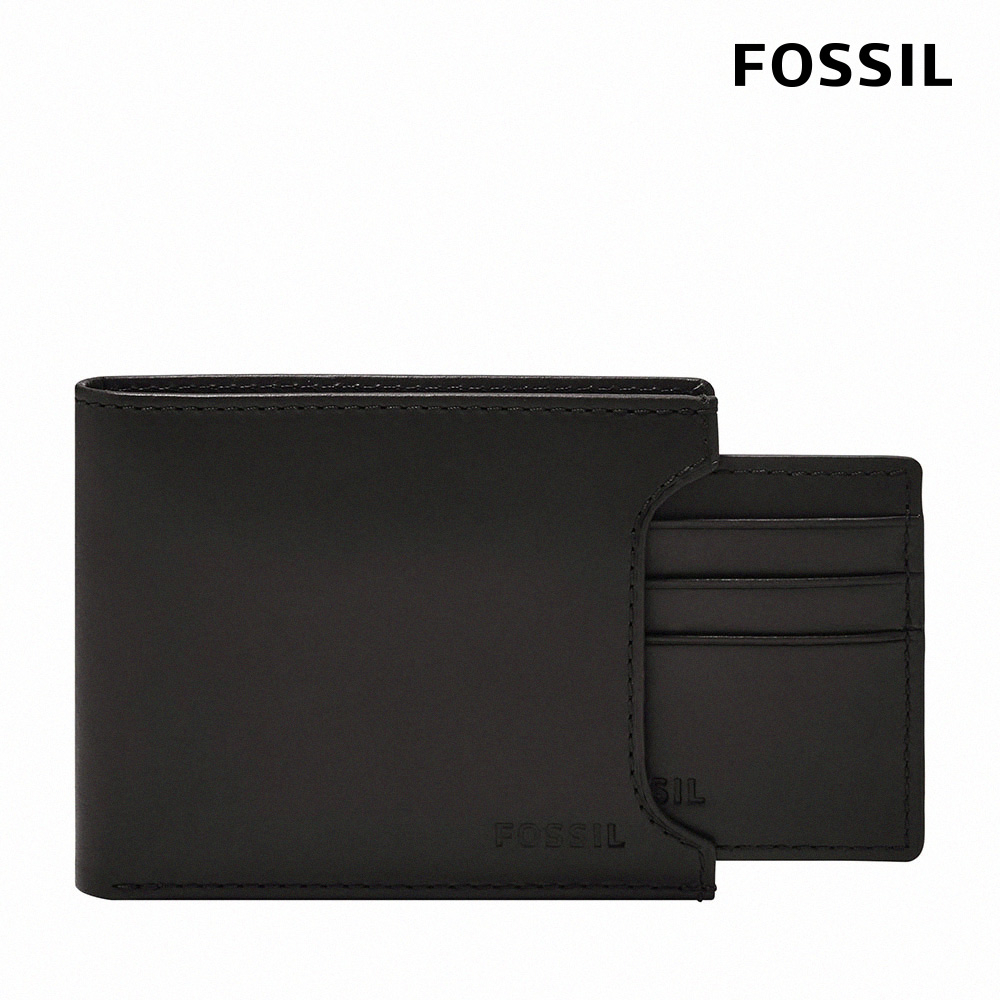 【FOSSIL 官方旗艦館】Derrick 二合一可拆式短夾-黑色 ML3685001 (禮盒組附鐵盒)