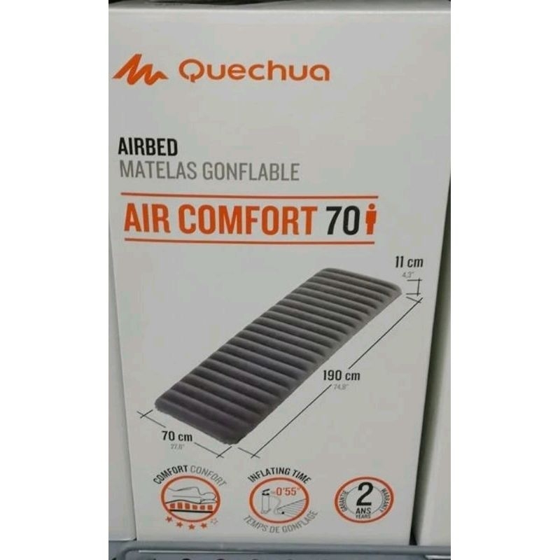 迪卡儂露營充氣睡墊Dacathlon Air Comfort 70 單人充氣床墊Quecha ...