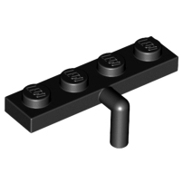 LEGO 樂高 30043 黑色 薄板 Plate, 1 x 4 with Bar Arm Down 零件 BK11
