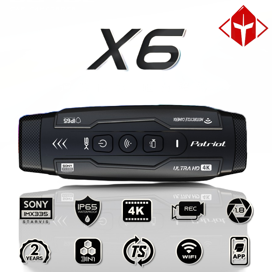 PATRIOT 愛國者 X6 Wi-Fi 雙鏡頭機車行車記錄器 贈128G 記憶卡 SONY感光元件 4K高畫質