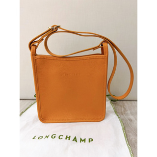 全新LONGCHAMP LE FOULONNE系列拉鍊斜背包-小型 橙色