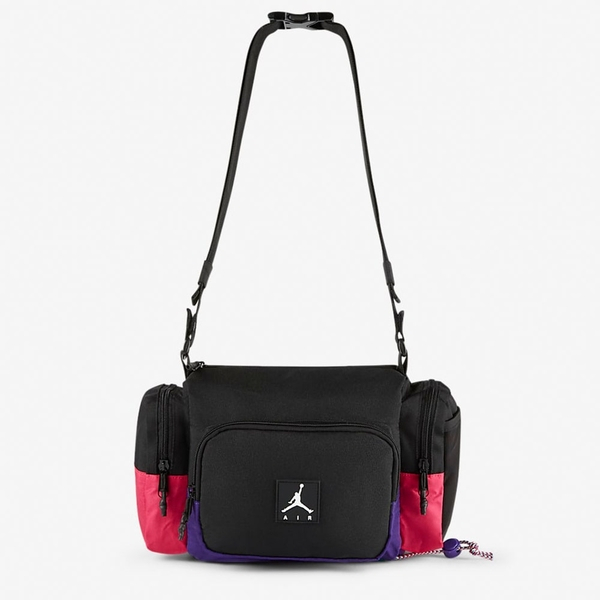 NIKE Jordan 側背包 腰包 兩用 拼接 多口袋  出國出遊 方便 容量大黑粉紫 JD2043003AD-001