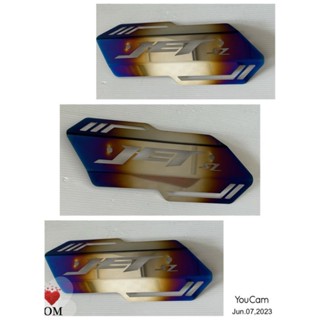 【金牛座】三陽JET SL機車排氣管彩鈦防燙蓋／附安裝雙螺絲套管送鈕扣螺絲墊片，直上安裝原廠防燙蓋鎖點