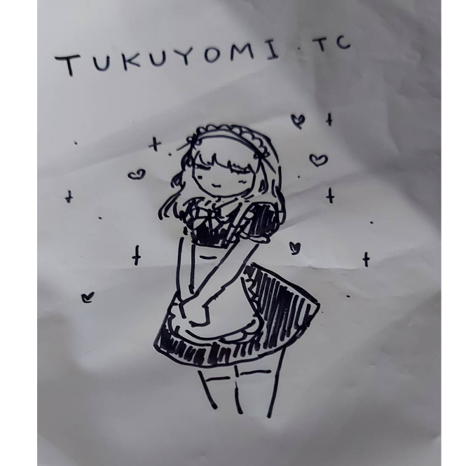 咲茉 月讀 女僕 咖啡廳 店 活動 手繪 親筆 繪畫 塗鴉 合作 周邊 餅乾 聯名 可愛 q版  小林 煎餅 袋子 包裝