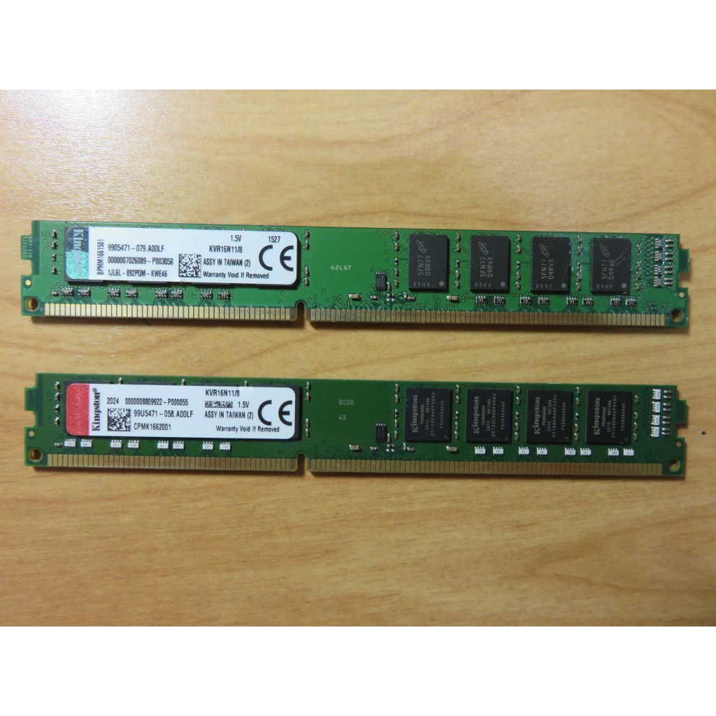 D.桌上型電腦記憶體- Kingston金士頓 DDR3-1600雙通道 8G*2共16GB窄版 不分售 直購價580