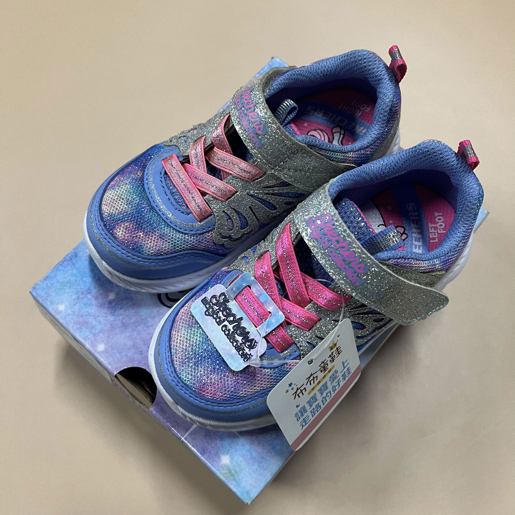 ［出清品］《布布童鞋》(14公分)Skechers亮彩水幻蝴蝶紫色兒童機能運動鞋302116NPWPK