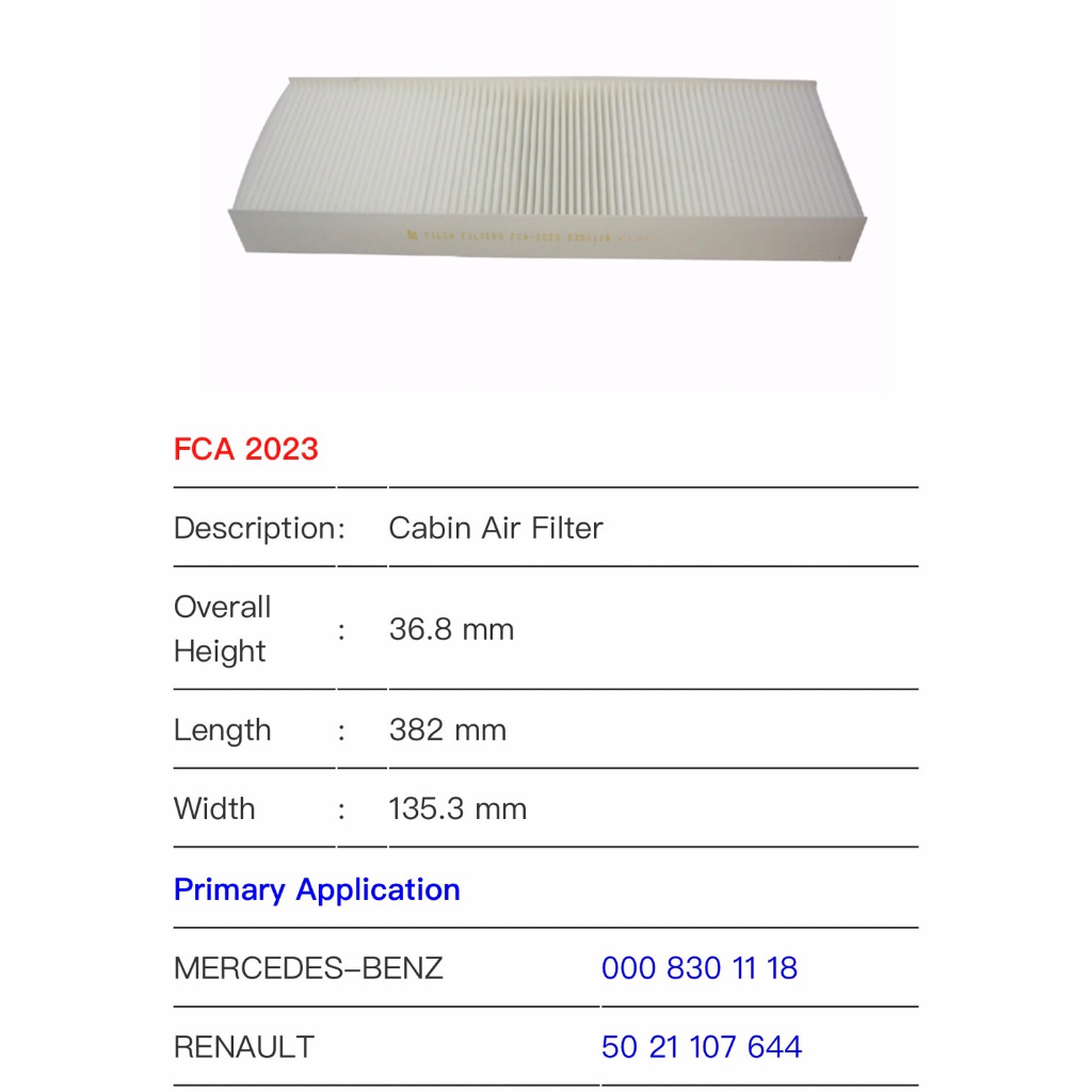 賓士2544 1841 冷氣濾網 A0008301118/FCA2023/CU3869/E931LI01