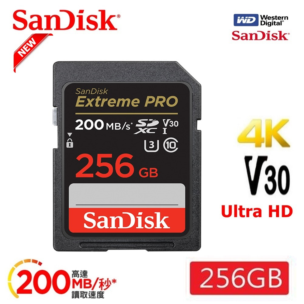 SanDisk晟碟 公司貨(全新升級版) Extreme Pro SD 64G 128G 256GB 記憶卡(永久保固)